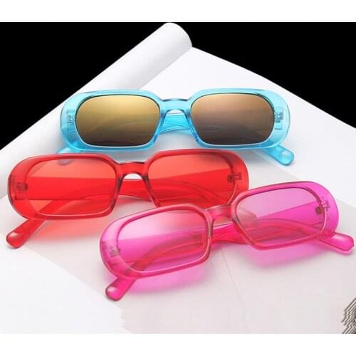 2021 New Fashion Trend Small Frame Sunglasses Jelly Color Oval Women Sunglasses Hiking Outdoor Beach Female Sun Glasses Shades