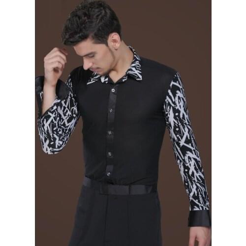 New Arrival Men Dancing Jacket Adult Square Dance Ballroom Shirt Adult Modern Dance Latin Dance Clothing Coat B-5990