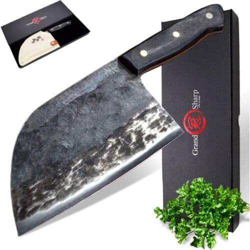 NEW Handmade Forged Chinese Cleaver Chef Knife Clad Steel Vegetables Meat Slicing Tools Professional Kitchen Cooking BBQ Tools