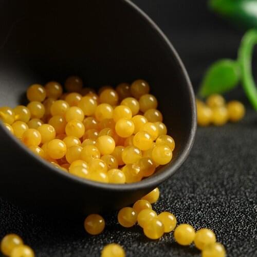 One hand of natural honey wax scatterbeads hand-stringed yellow honey wax 4mm beads high-grade jewelry material with beads