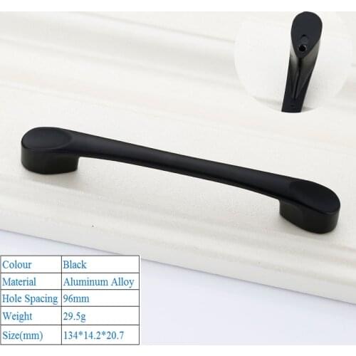 Solid Single Hole Furniture Hardware Accessories Drawer Door Handle American Black Cabinet Wardrobe Handle