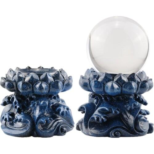 Resin Lotus Display Stand for Crystal Glass Lens Ball Divination Photography Lensball Base 120mm 150mm Big Magic Sphere Holder