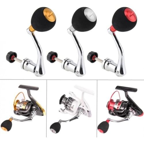 Full Metal Spinning Fishing Reel Handle Replacement Rocker Arm Grip with Comfortable EVA Knob for 4000 5000 6000 Fishing Wheel