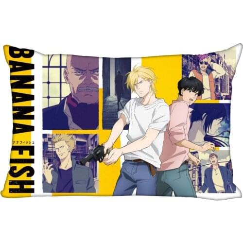 Custom Pillowcase Cover Banana.Fish Rectangle Zipper Pillow Cover Satin Fabric Pillowcase 40x60cm45X75cm50X75cm(Two sides)