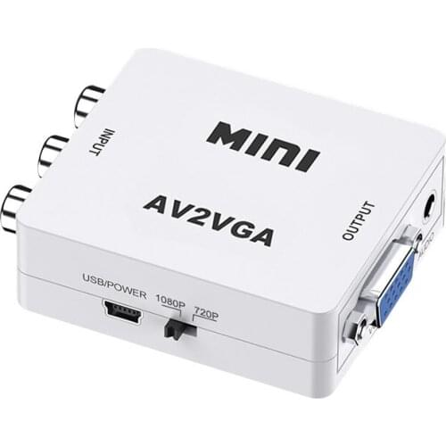 Video AV2VGA Video Converter Adapter Convertor with 3.5mm Audio AV VGA Converter Conversor For PC to TV HD Computer to TV