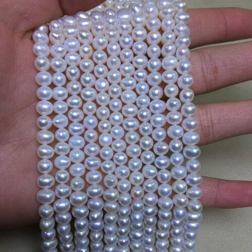 Freshwater Pearl Necklace for Women Round Shape with Size 5.5-6mm Perfect Luster for Jewelry Diy Loose Pearl Strands