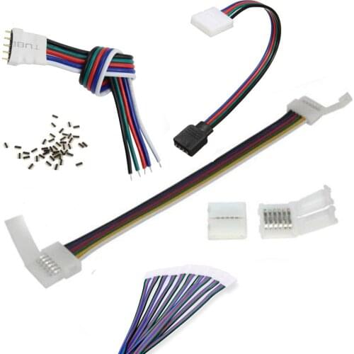 RGB CCT RGBW LED Strip Connector 6pin 5pin 4pin PCB Solderless Adapter For RGB+CCT LED Strip light Clip Easy Connector 5pcs