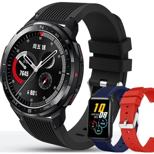 For Honor Watch GS Pro Band Honor Watch ES Magic Watch Strap Silicone Bracelet Watchband 20mm 22mm Watch Strap Wristband ремешок