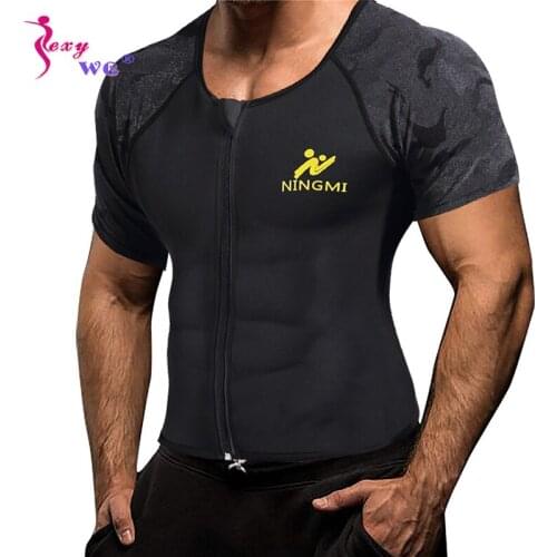SEXYWG Sport Top Slimming Waist Trainer Neoprene Sauna Vest Weight Loss Body Shaper Yoga Shirt with Zip Mesh Tank Top Shapewear
