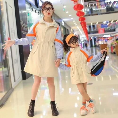 Parent-child Matching OutfitChildren Girls Coats Outerwear Winter Girls Jackets Long Trench Teenagers Warm Clothes Kids
