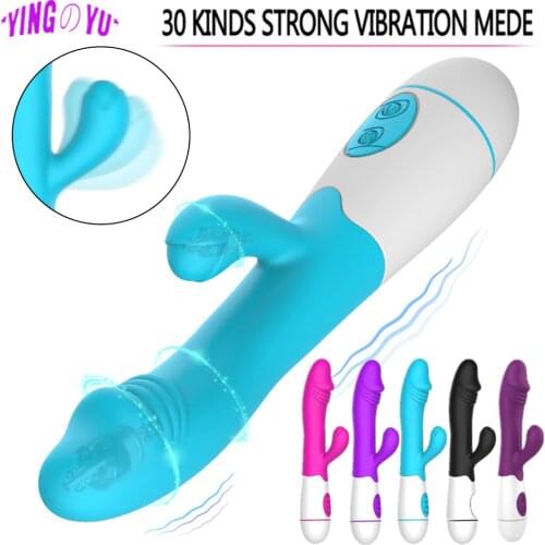 G Spot Rabbit Vibrator Sex Toys for Women 30 Speeds Dildo Vagina Clitori Massager Dual Vibration AV Stick Adult Erotic Product