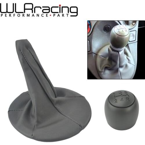 WLR RACING - 5 Speed Car Gear Shift Knob with PU Leather Gear Shift Shifter Gaiter Boot Cover for FIAT PANDA 2003-2012 WLR-SBC22