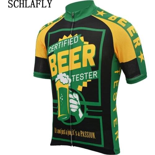 Green yellow beer cycling jersey short sleeve classic summer bike wear jersey road jersey clothing bicycle clothes schlafly