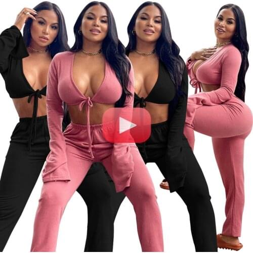 Europe And America Cross Border Women 'S Clothing 2021 New Solid Color Hoodie Suit Cuff Slit