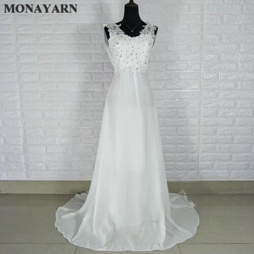 Pretty beautiful 2017 New Fashion Backless Bridal Gown Elegant A Line Tank Beading Lace Floor-Length Wedding Dress Free Shipping