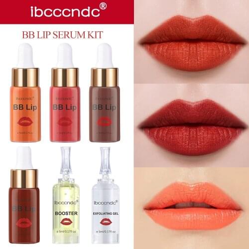 1Set Korean BB Lips Glow Ampoule Serum Starter Kit Lip Gloss BB Cream Pigment for Lip Coloring Moisturizing Microneedle Treatmen