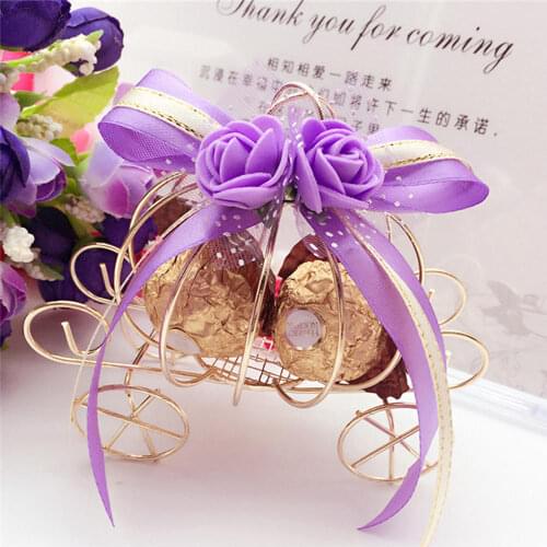 1Pcs Metal Hollow Pumpkin Carriage Candy Box Wedding Favor Marriage Party Gift Treat Box Packaging Gift Boxes