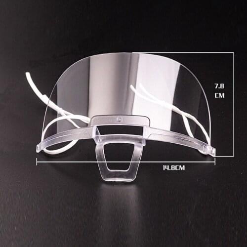 10PS Transparent Catering Mask Anti Fog Catering Food Hotel Plastic Kitchen Restaurant Smile Mouth Masks with Carton Packaging