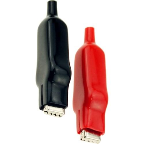 2PCS 20A Sheathed Alligator Clips Electrical DIY Test Leads Alligator Double-Ended Crocodile Clips Roach Electrical Jumper Wire
