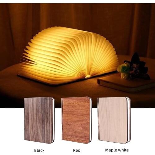 2020 Original LED Book Lamp Portable USB Rechargeable LED Magnetic Foldable Wooden Desk Lamp Night Light for Home Decor