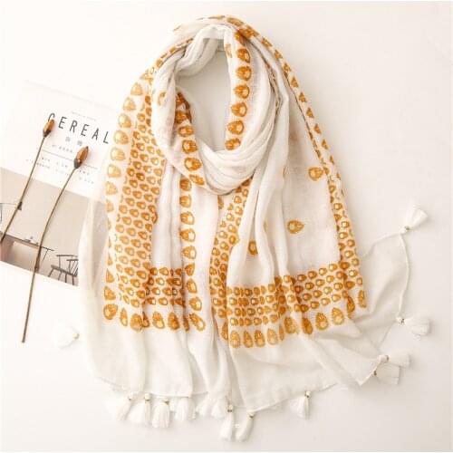 2021 Fashion Autumn Women Brand Scarf Gold Glitter Aztec Dot Viscose Hijab Shawls and Wraps Female Foulards Echarpe Muslim Sjaal