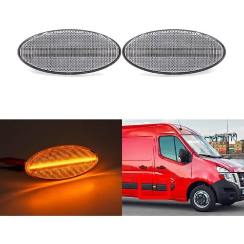 2x Fits For Nissan NV400 For Opel Movano MK2 For Renault Master MK3 Van Clear/Smoked Amber Led Side Marker Lights Indicators