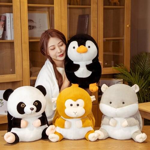 36cm Cute Hamster Penguin Panda Plush Toys Soft Stuffed Kawaii Animal Hand Warmer Pillow Blanket For Kids Children Girls Gift