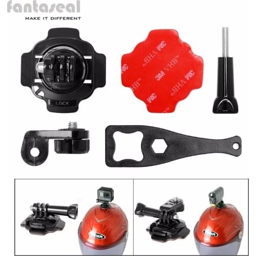 5in1 360 Degree Action Camera Helmet Rotary Adhesive Mount for GoPro Hero 7 6 5 Helmet Mount for Sony AS300R FD-X3000 SJCAM