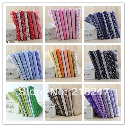 50x50cm Free Shipping! 14pcs/2Sets 9 Color Collections Cotton Patchwork Fabric Sets DIY Fabric Patterns