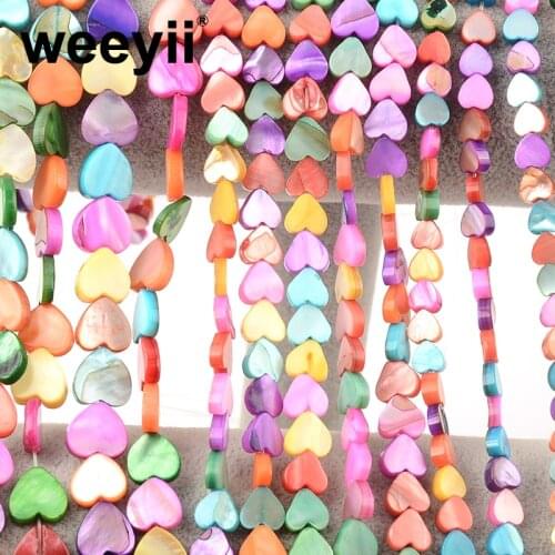 6/8/10mm Colorful Heart Shape Shell Beads Loose Beads For DIY Jewelry Necklace Bracelet Accessories