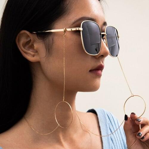2021 geometric beads eye chain neck chain fashion womens sunglasses chain rope exaggerated chunky glasses chain jewelry