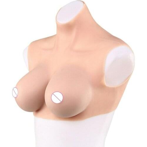 E Cup Silicone Fake Breast Form Top Quality Realistic Soft Boobs Skin Crossdresser Transgender Queen Transvestite Mastectomy Bra