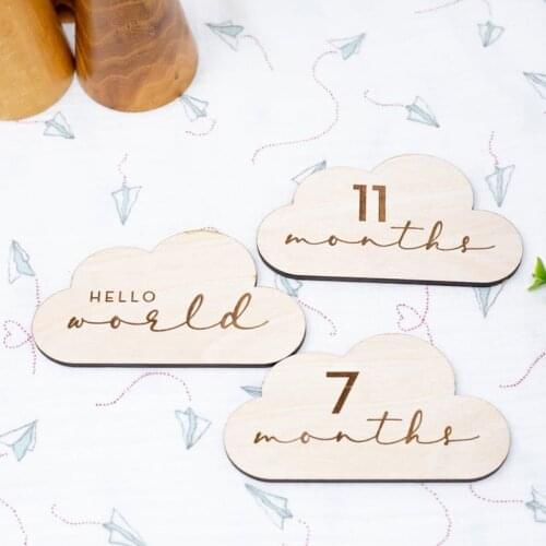 12pieces Monthly Baby Milestone Announcement Personalized Content Name Girl Boy Boy Wooden Plaque Newborn Gift