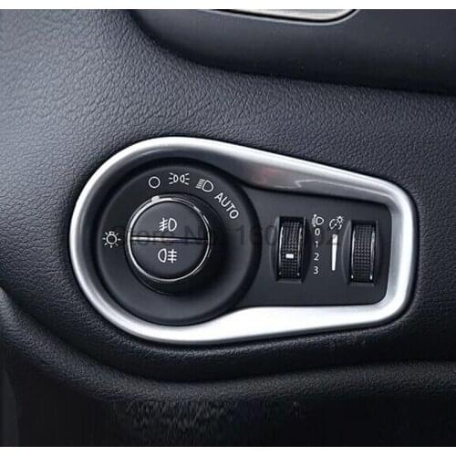 For Jeep Renegade 2016 ABS Chrome Headlight Switch Cover Car Body Kit Left-driving Auto Accessories