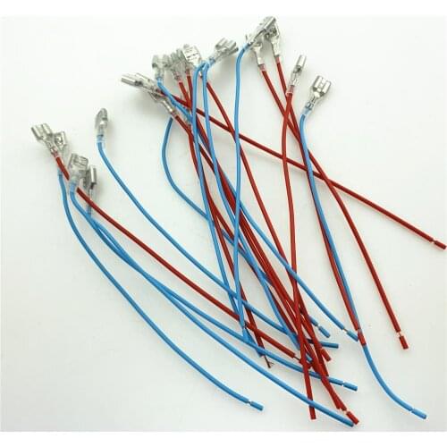 Electric Car Horn Plug-in Wire Flasher Terminal Plug 6.3 Terminal Connecting Wire Motorcycle With Protective Rubber Plug-in