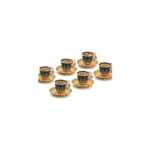 TacCutting Porcelain Coffee Set Gold Silver