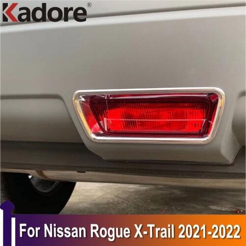 For Nissan Rogue X-trail 2021 2022 Carbon Fiber Rear Brake Lights Stoplights Bezel Cover Car Lamp Turn Single Trim Car Styling