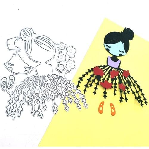 Julyarts Girl Flower Branches Slimline Dies Fustelle DIY Scrapbook Photo Album Decorative Paper Card Craft Engraving Die Cuts