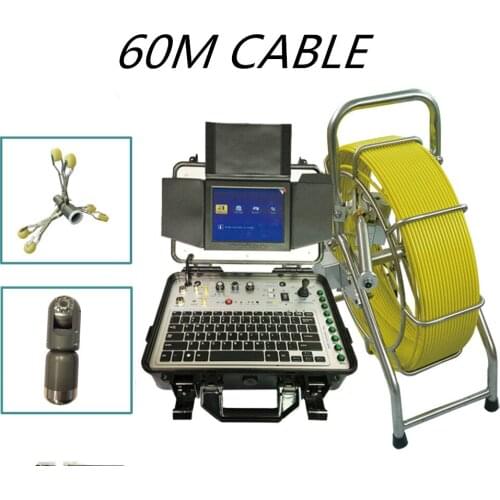 Sewerage drain pipe inpection camera 360 Degree Rotation Camera Video Endoscope Pan Tilt Sewer Camera with stainless steel skid