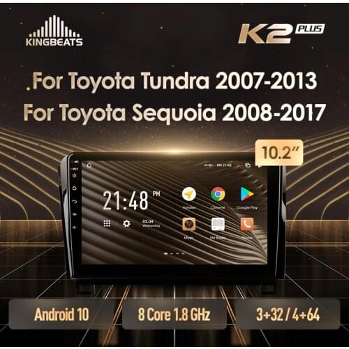 KingBeats Android 10 Octa-Core head unit HU 4G in Dash Car Radio Multimedia Video Player Navigation GPS For Toyota Tundra XK50 2007 - 2013 Sequoia XK60 2008 - 2017 no dvd 2 din Double Din Android Car Stereo 2din DDR4