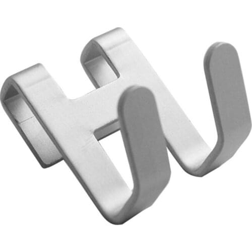 Space Aluminum Metal Door Hook Punch-free Wall Hanging Hook Hanger Towel Rack for Home Bathroom Kitchen Organizer