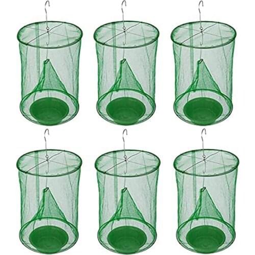 Ranch Fly Trap with Bait Tray Outdoor Hanging Reusable Flay Catcher Cage for Indoor Outdoor Parks Restaurants Farms