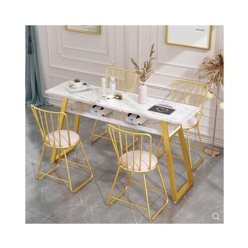 Manicure table special price economical double person single simple modern manicure table chair set marble Nordic