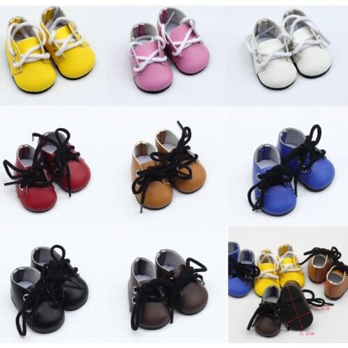 5*2.8CM PU leather Mini Toy Shoes For EXO Dolls Fit For 14.5 Inch Doll as For BJD Accessories girl dolls gift toys