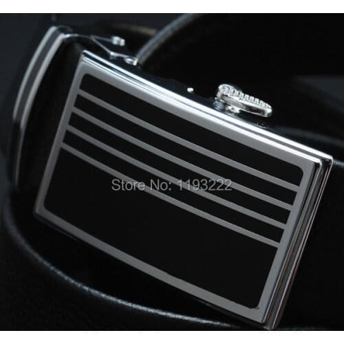 2019 New Mens Fashion Fine Belt Black Genuine Leather Belts Automatic Smooth Buckle Belt Factory Price