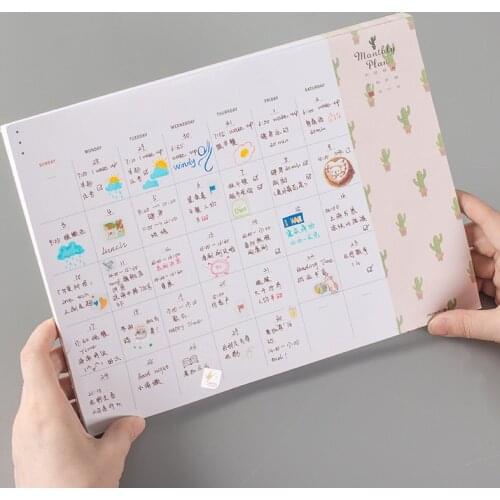 2021 A4 Floral Monthly Plan Pad 210*295mm Undated Month Planner Paper Notes 48 Sheets
