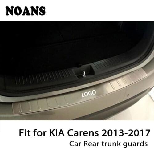 NOANS For Kia Carens 2013 2014 2015 2016 2017 Auto Car Rear Trunk Door Bumper Anti Scratch Strips Stainless Steel Accessories