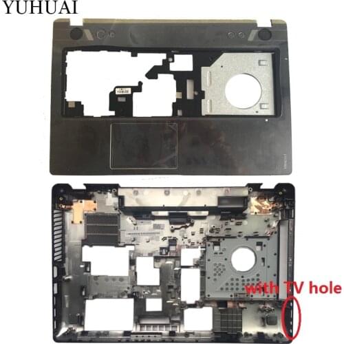 New FOR Lenovo Ideapad Y580 Y580A Y580P Palmrest Upper case cover AM0N0000500/Laptop Bottom Base Case Cover with TV hole