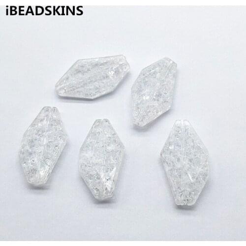 New arrival! 39x22mm 100pcs/lot Acrylic Clear Crack Irregular beads for Earrings parts,hand Made Earrings Findings Jewelry DIY