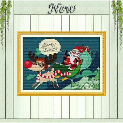 Merry Christmas Santa Claus decor paintings counted printed on canvas DMC 14CT 11CT Cross Stitch Needlework Sets Embroidery kits